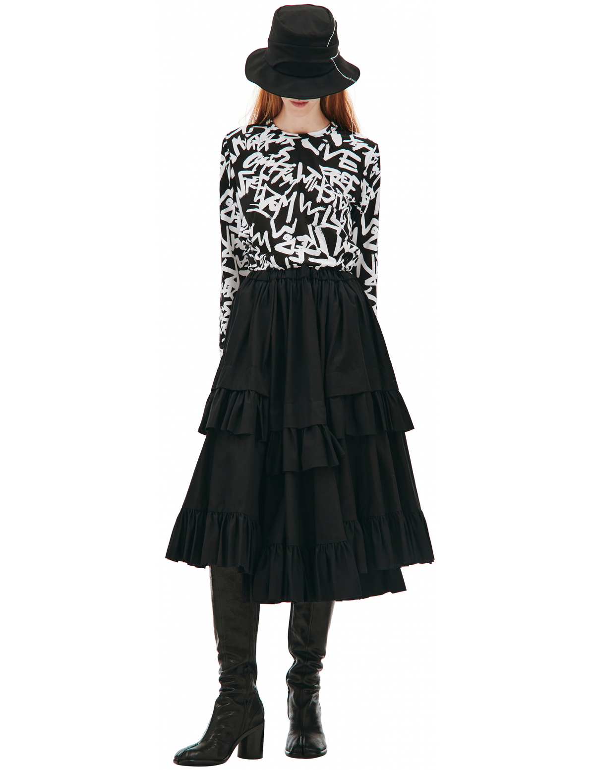 Comme des Garcons Asymmetric Ruffle Skirt - Black | Garmentory