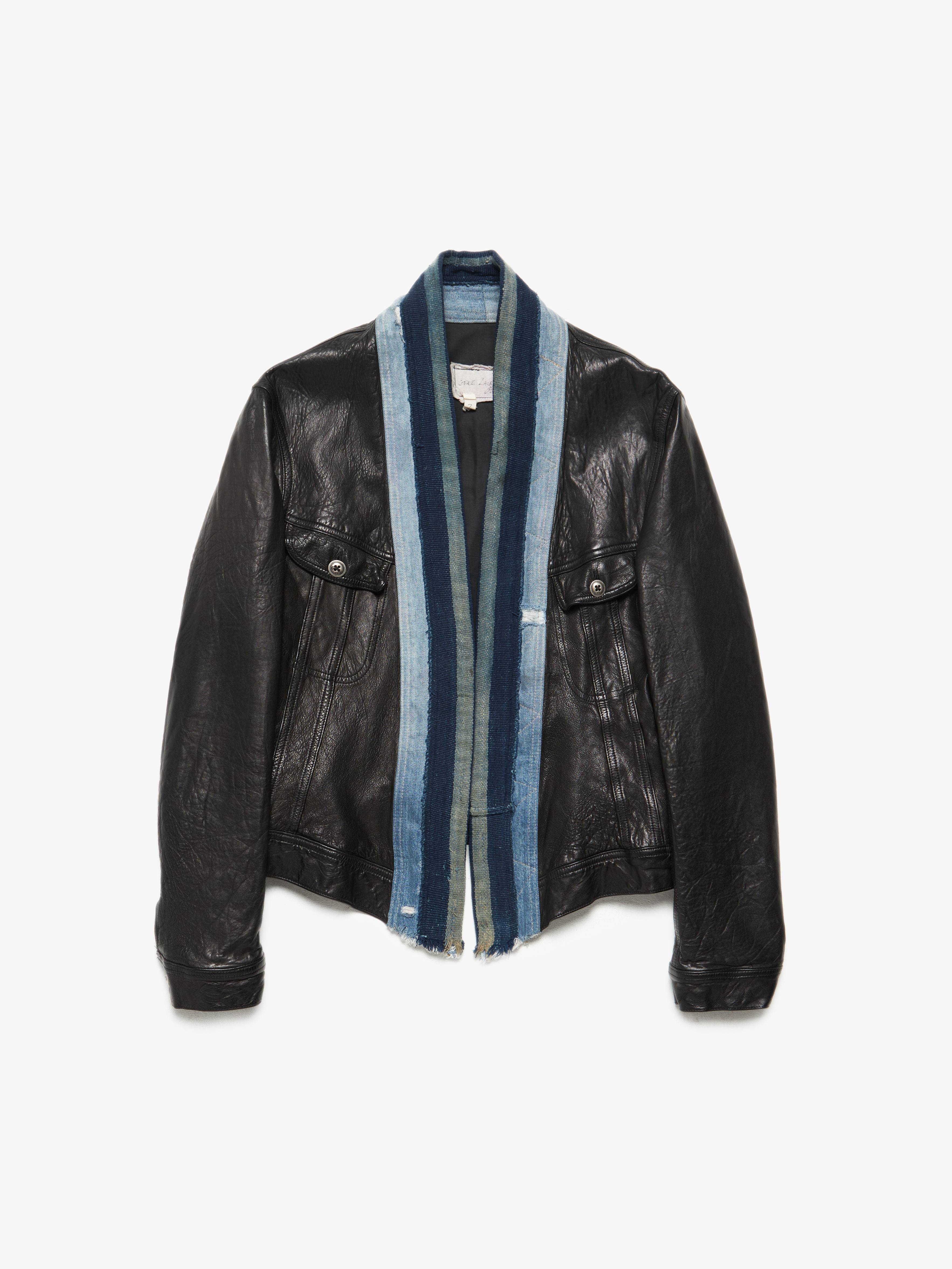 pre-loved Greg Lauren W Kimono Styled Cropped Leather Jacket