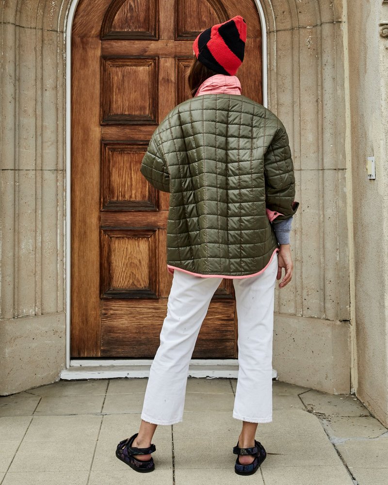 CLARE V. Beanie - Black Ciao/Black/Poppy Stripe | Garmentory display picture 3