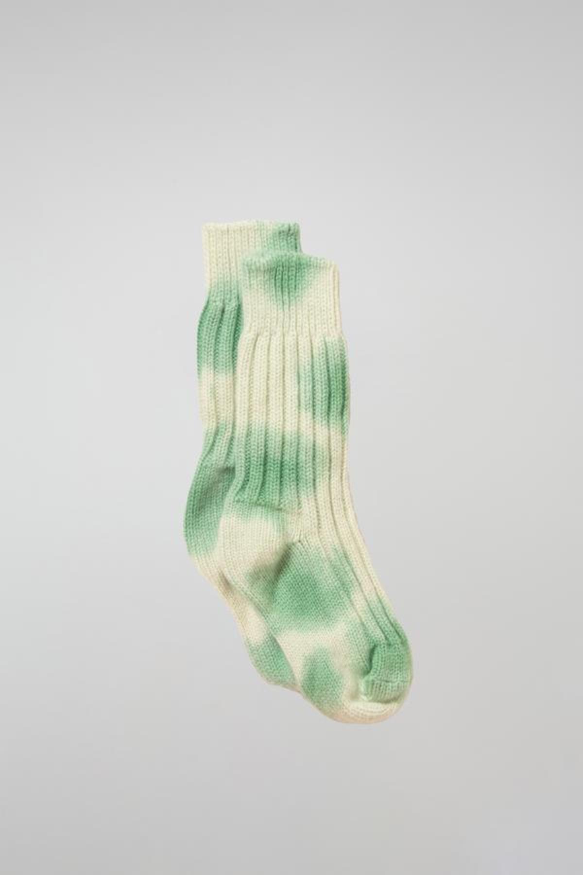 THE ELDER STATESMAN Hot Yosemite Socks - Ivory/Gecko