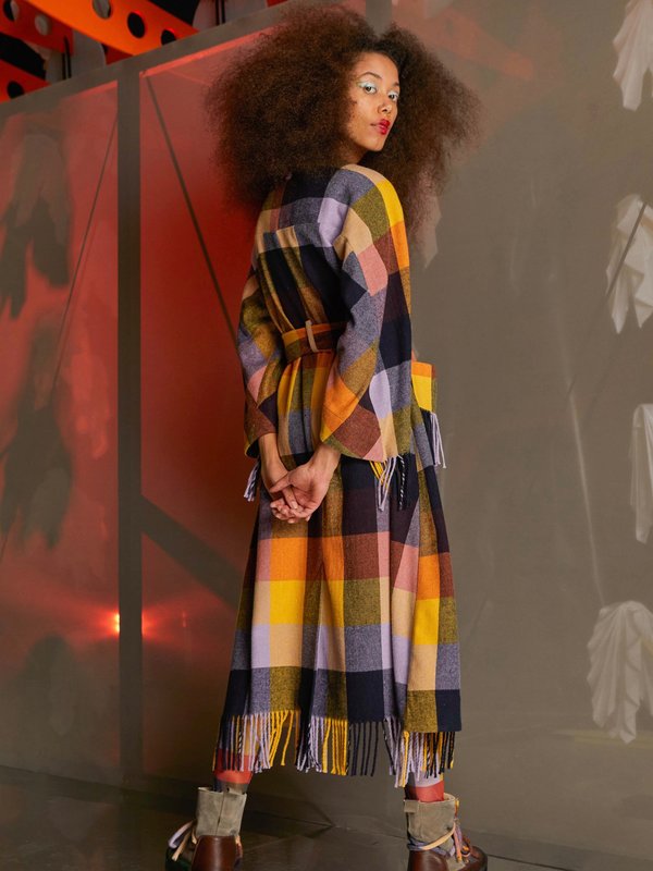 n*n様 Henrik Vibskov Cassata Dresscoat Cassata Dresscoat in Yellow Lavender & Orange by Henrik Vibskov