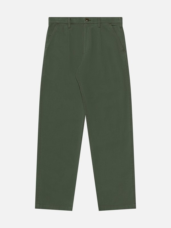 General Admission Herringbone Pleated Pants - Green