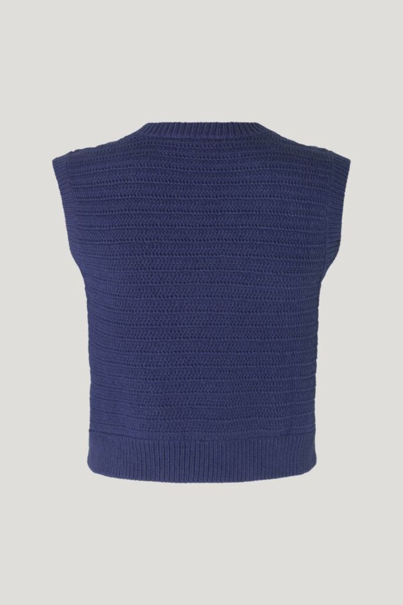 BAUM UND PFERDGARTEN Cicilla Vest - Blue/White crochet