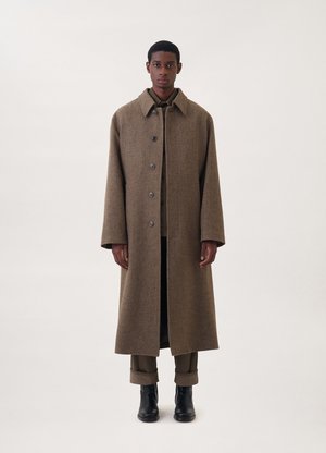 定価23万‼️LEMAIRE STRAIGHT COAT 50 ルーマニア製 Lemaire Wool Tweed Straight Coat - Green Grey | Garmentory
