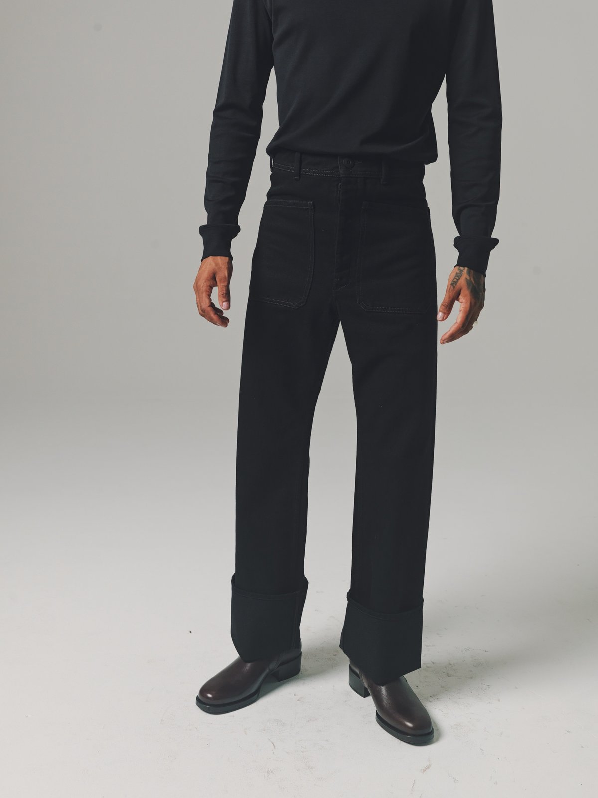 Lemaire Denim Sailor Pants - Black | Garmentory
