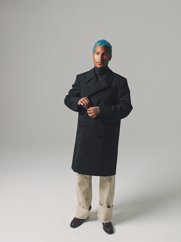 Lemaire light Poly Wool Boxy Coat - black | Garmentory