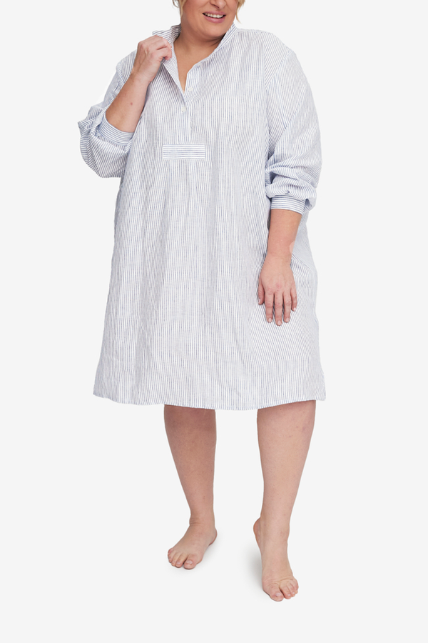Navy Linen Stripe 