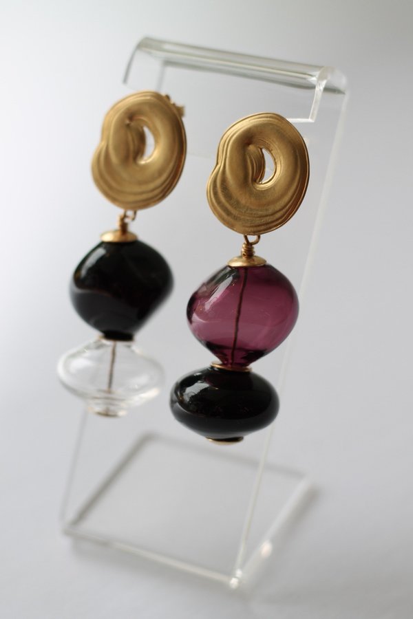 Leigh Miller Multi Short Gumdrop Earrings - Brass/Murano Glass
