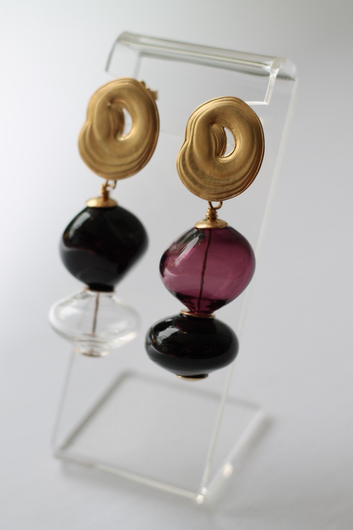 Leigh Miller Multi Short Gumdrop Earrings - Brass/Murano Glass - Image 1 of 3
