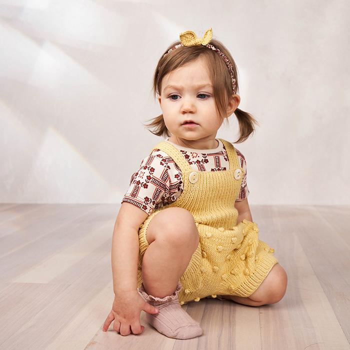 Misha & Puff Baby Popcorn Romper Straw Yellow | Garmentory
