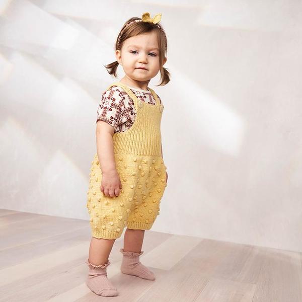 Misha & Puff Baby Popcorn Romper Straw Yellow | Garmentory
