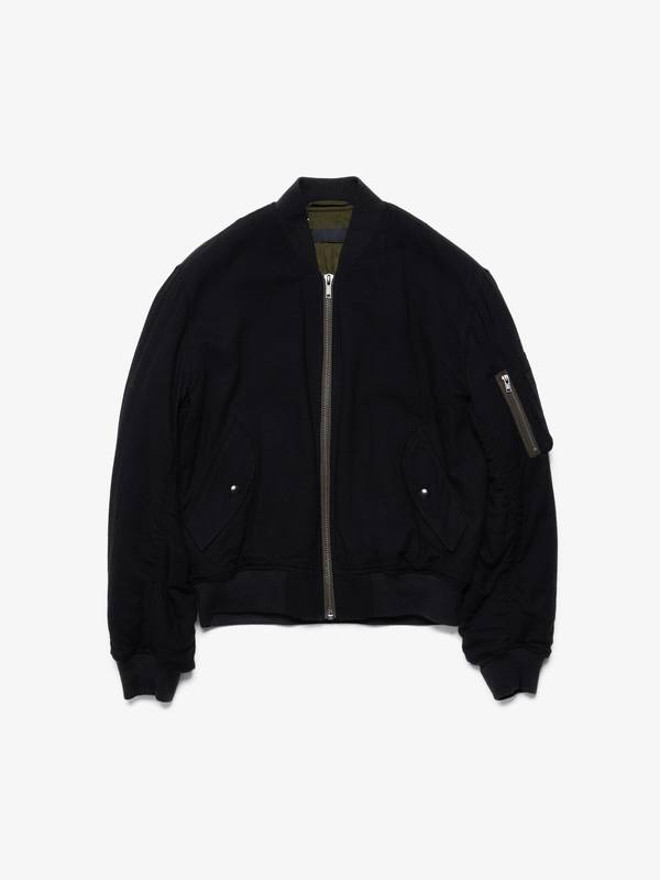 Pre-Loved] Haider Ackermann Black Quilted Wool Bomber Jacket