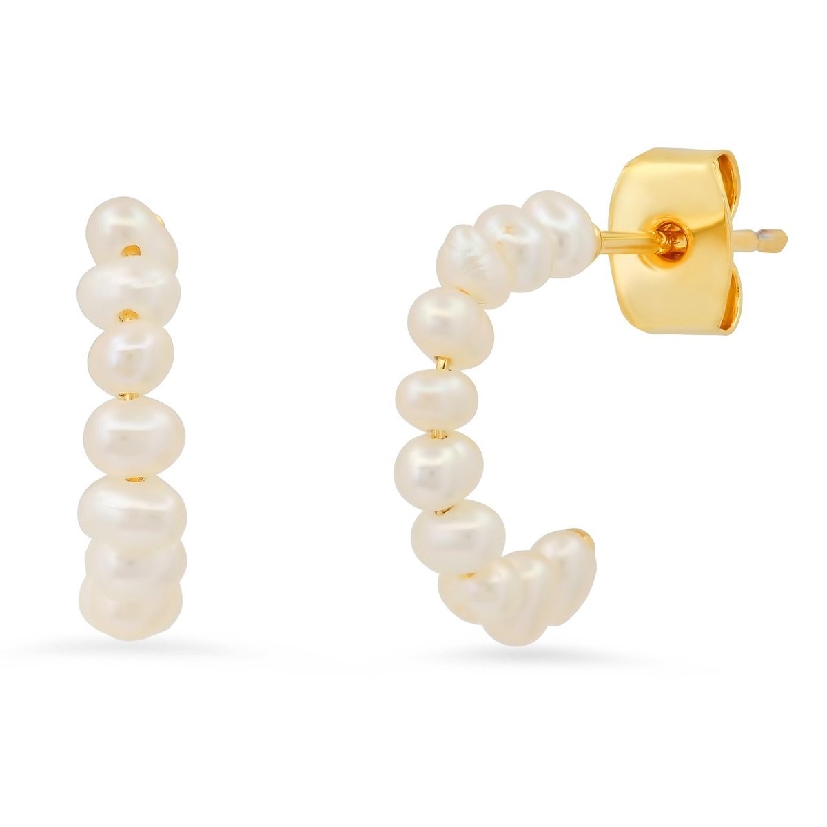 tai Mini Pearl Hoop Earrings - PEARL - Image 1 of 1