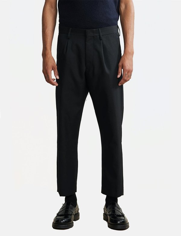 NN07 Bill Trouser Wool Blend Relaxed Black Garmentory nn07-bill-trouser-wool-blend-relaxed-black-garmentory
