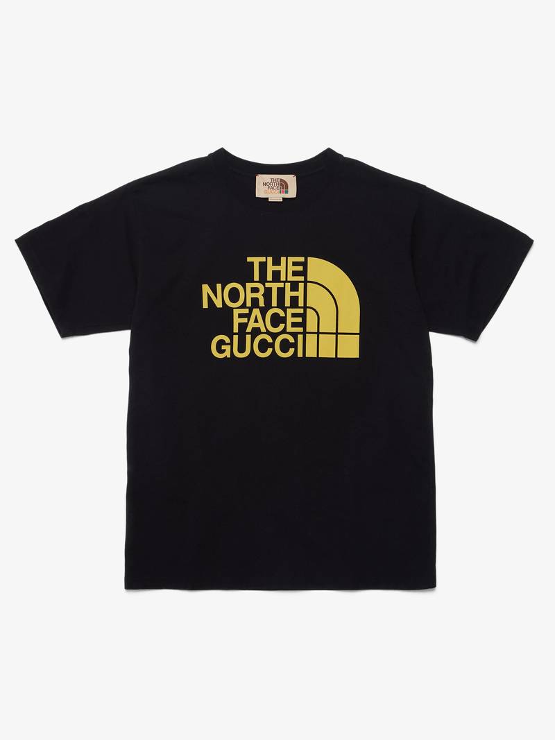 Gucci X The North Face Black Printed T-Shirt With Yellow