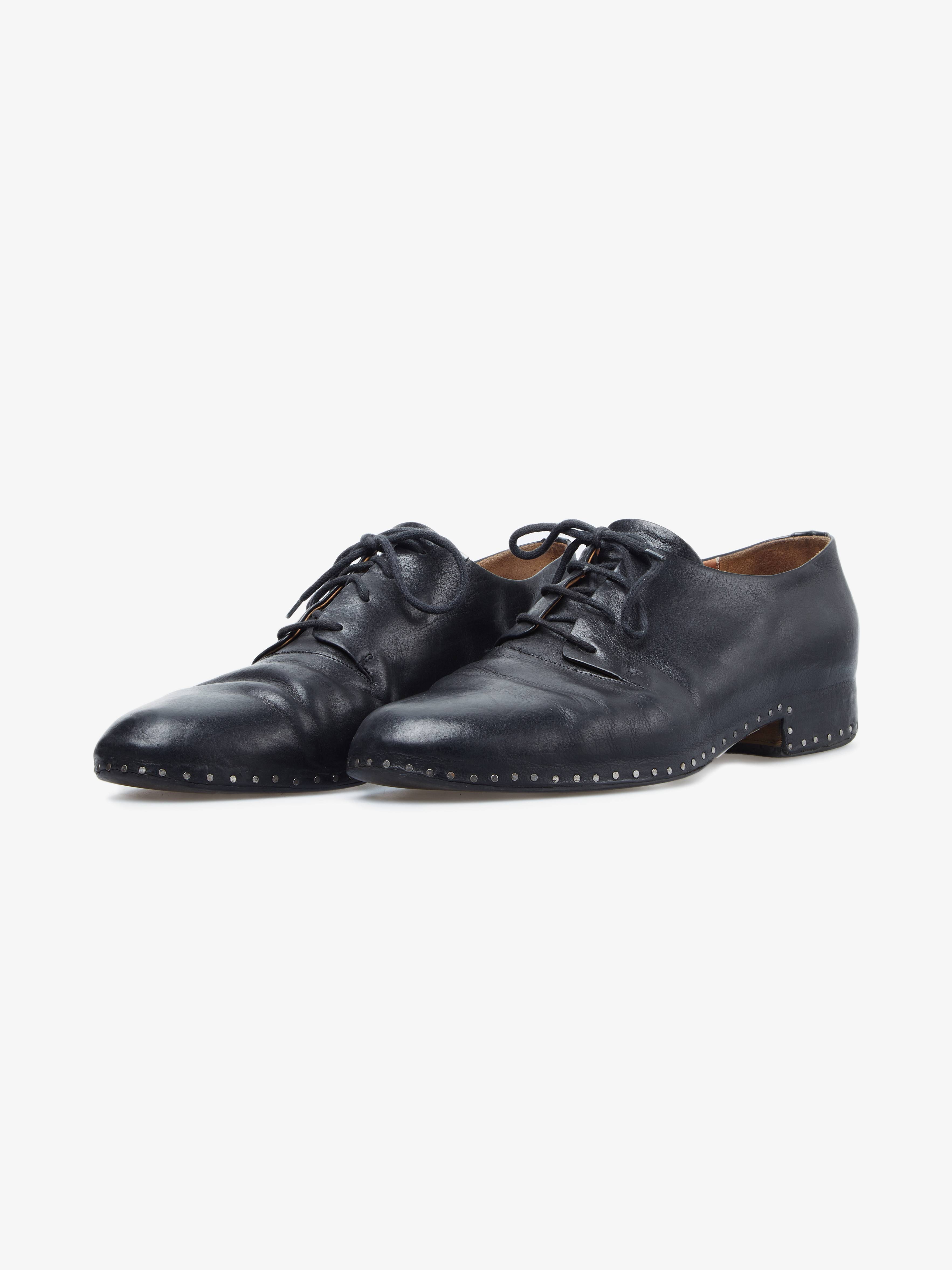 Pre-Loved] Maison Margiela Black Nail Studded Leather Derby