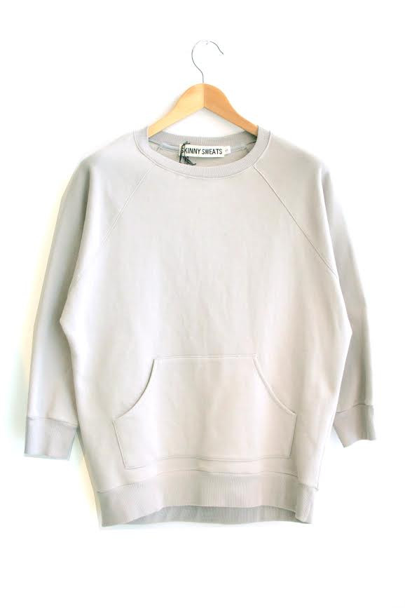 SKINNY SWEATS / OS Sweater short - light grey SKINNY SWEATS / OS Sweater short - light grey