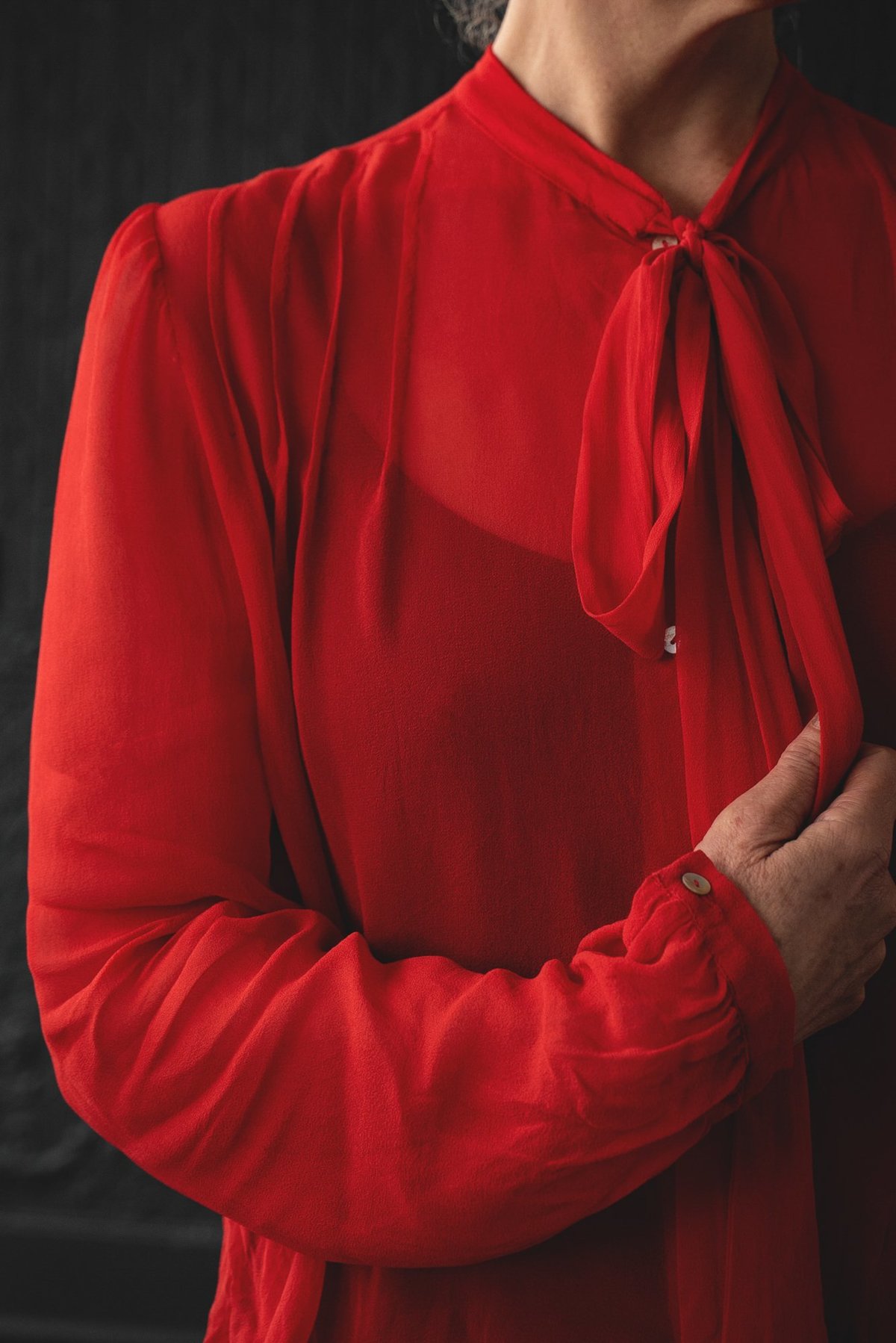 Sula Clothing LTD. Tie Up Blouse - Fiery Red - Image 2 of 7