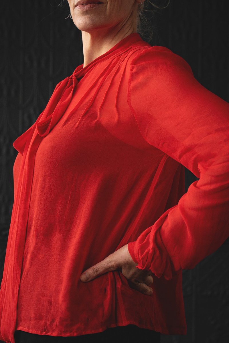 Sula Clothing LTD. Tie Up Blouse - Fiery Red