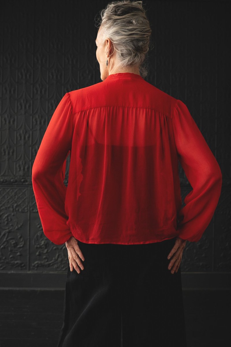 Sula Clothing LTD. Tie Up Blouse - Fiery Red