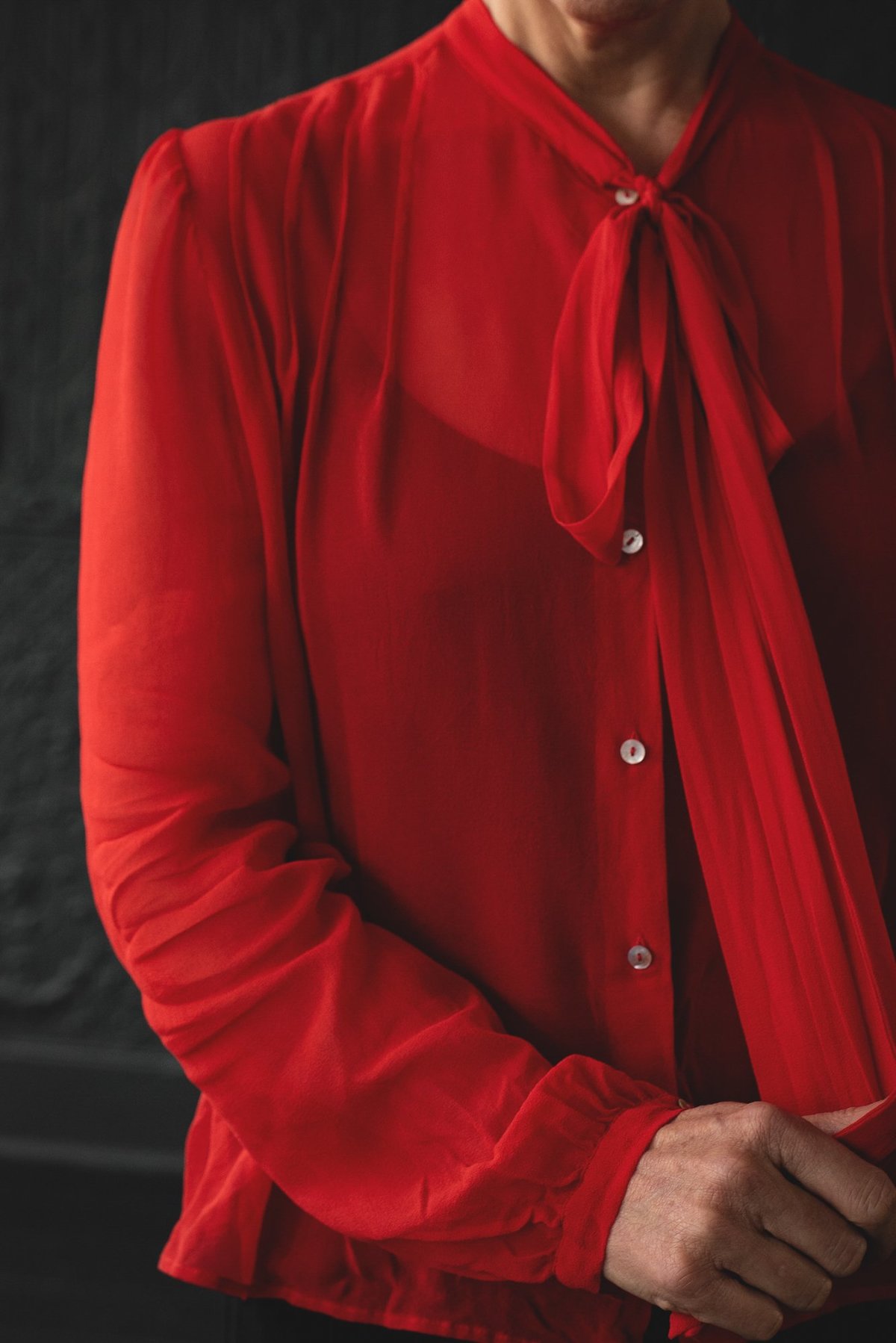 Sula Clothing LTD. Tie Up Blouse - Fiery Red - Image 7 of 7