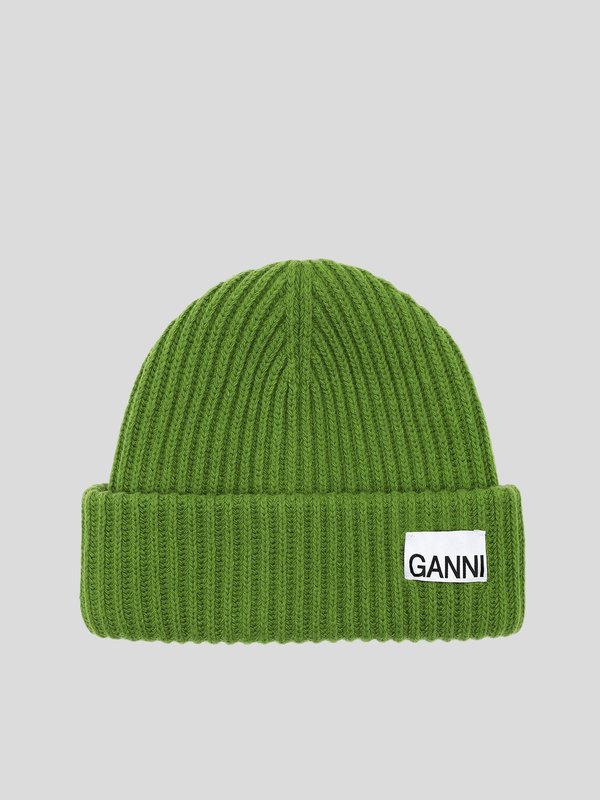 Ganni Beanie - Flash Green | Garmentory