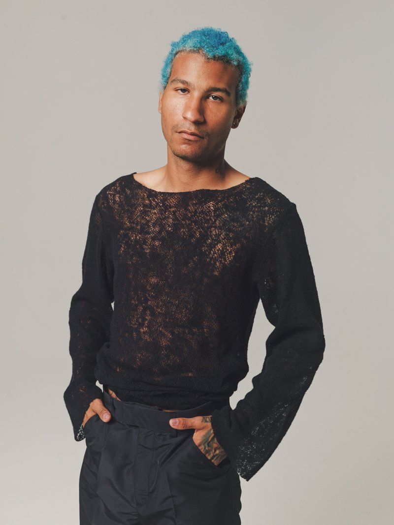 Our Legacy Merino Net Two Face Jersey Long Sleeve - Black | Garmentory
