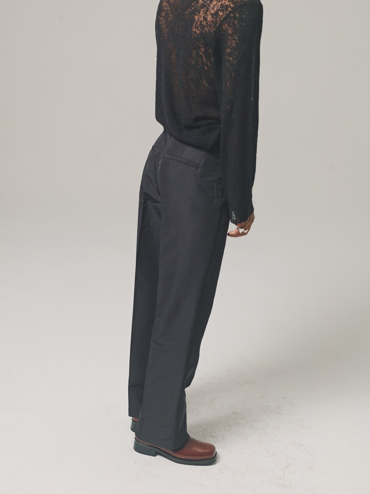 Our Legacy Recycled Poly High Top Chino Trouser - Black | Garmentory
