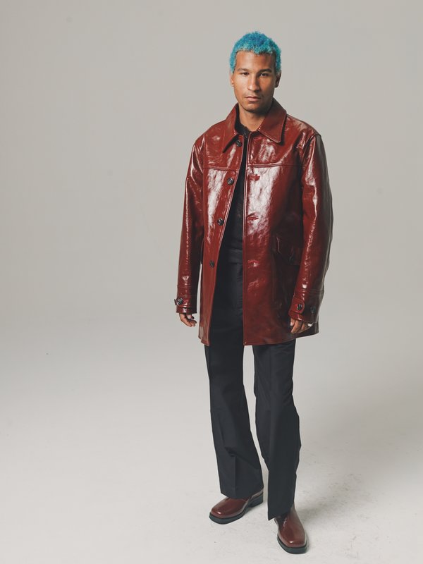 Our Legacy Cowhide Leather Buta Coat - Oxblood | Garmentory