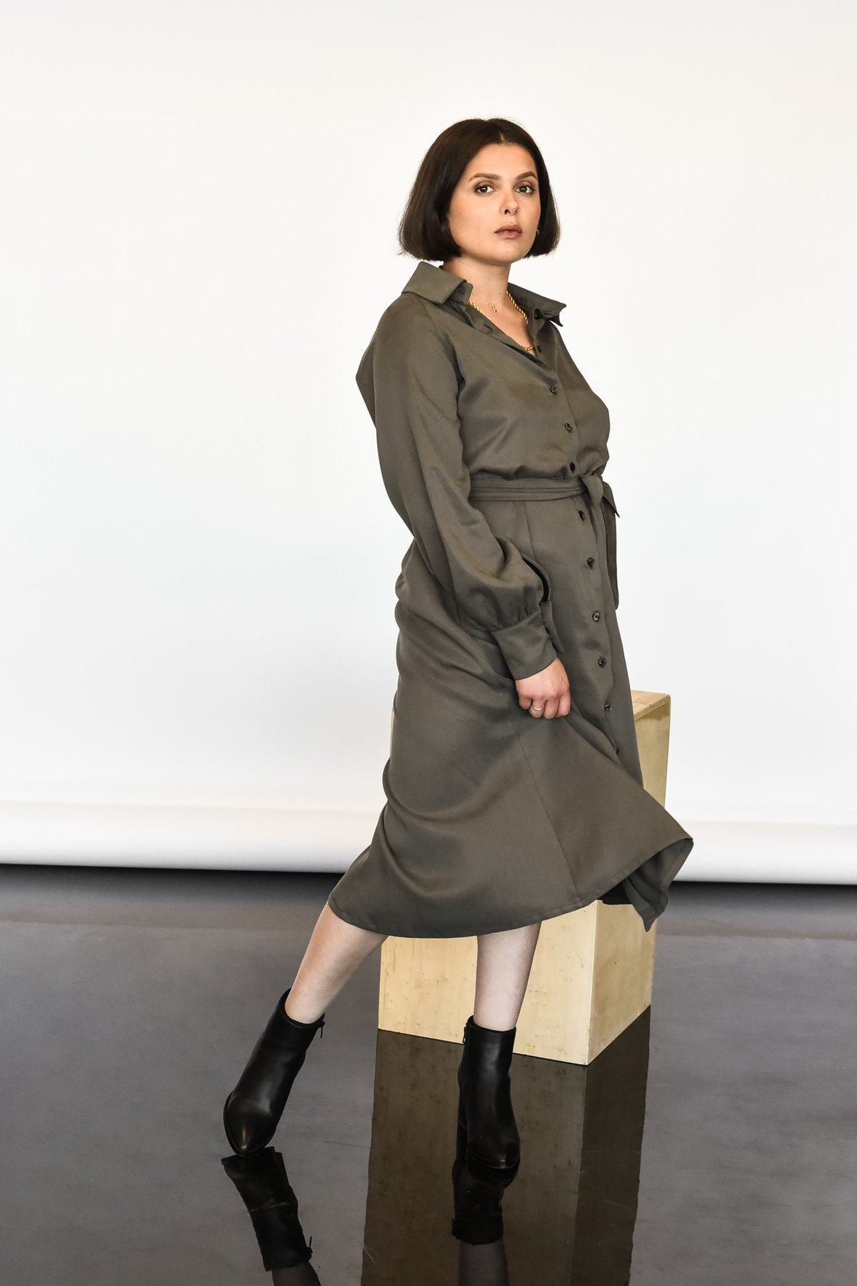MAS MONTREAL FW21 JUNEAU DRESS - BOREAL FOREST  - Image 1 of 5