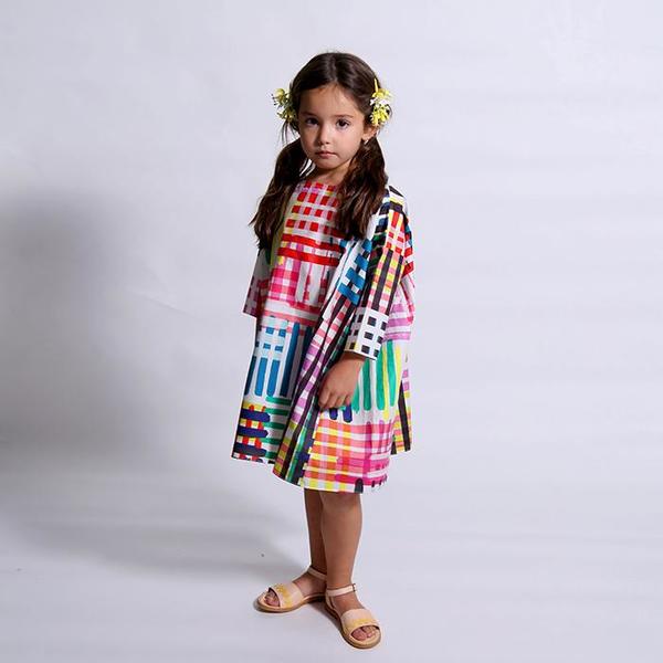 Kids Tia Cibani Child Box Fit Dress - Maasai Madras Print Multicolour |  Garmentory