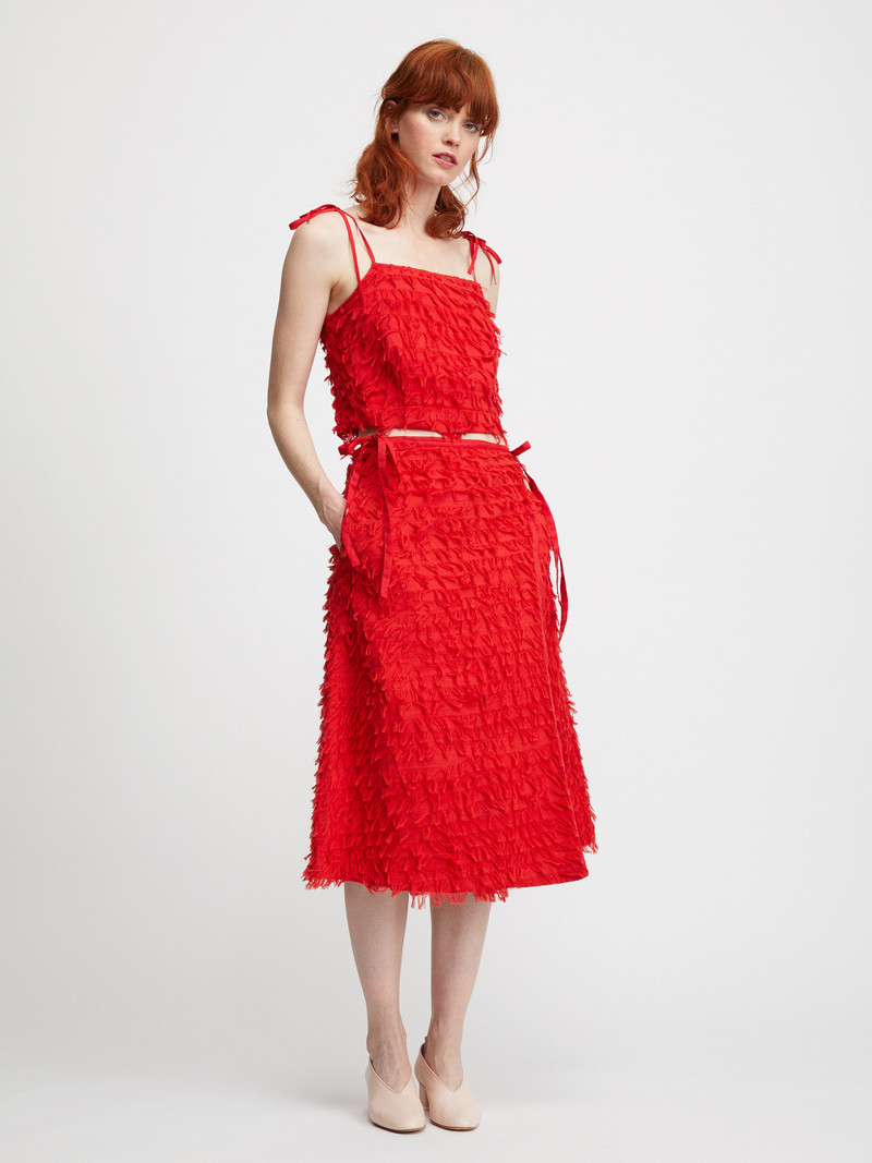 Nikki Chasin Crane Tie Cami - Ruby