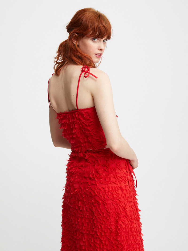 Nikki Chasin Crane Tie Cami - Ruby