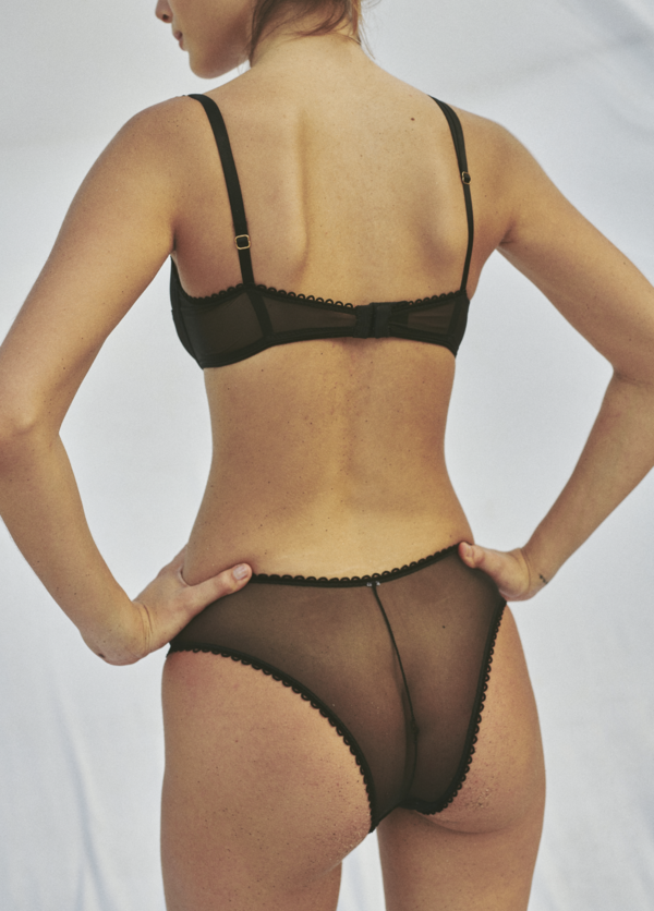 mai petit CRYSTAL BRA - BLACK