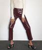 LNA Faux Crinkle Patent Pant - Wine - Thumbnail 1