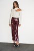 LNA Faux Crinkle Patent Pant - Wine - Thumbnail 2