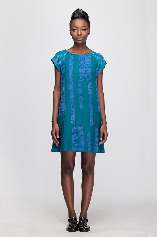 Osei-Duro Deni Raglan Dress in Teal Parallel Osei-Duro Deni Raglan Dress in Teal Parallel