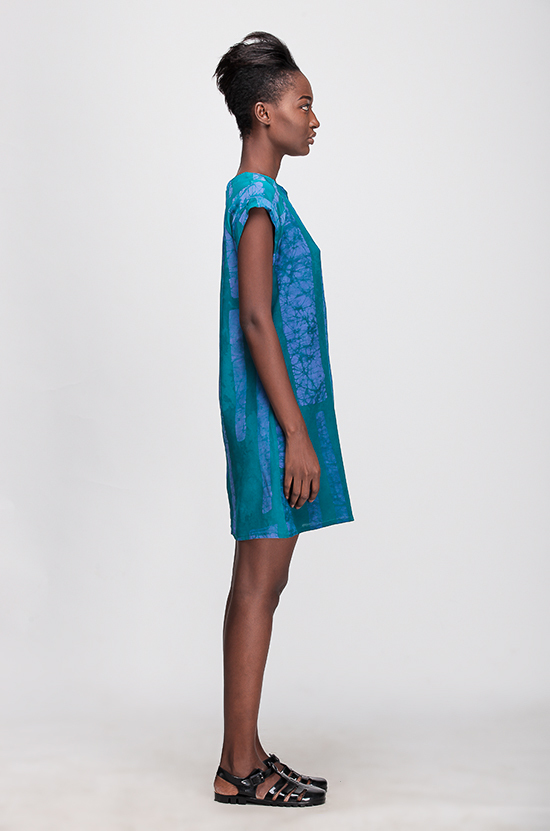 Osei-Duro Deni Raglan Dress in Teal Parallel Osei-Duro Deni Raglan Dress in Teal Parallel