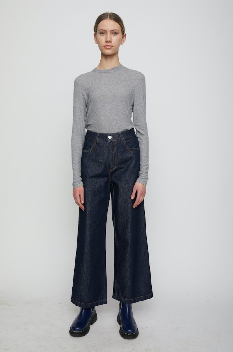 Just Female Millie O-neck Longsleeve - Grey Melange | Garmentory