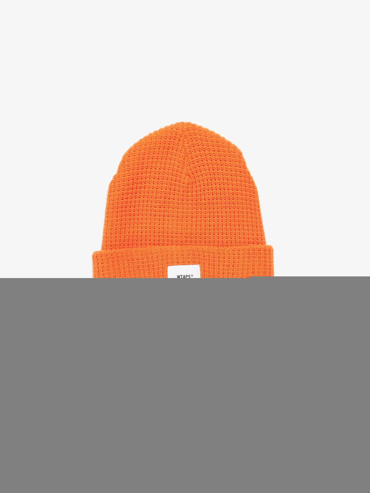 Pre-loved Wtaps U Coarse Knited Logo Sewned Beanie Hat - Orange