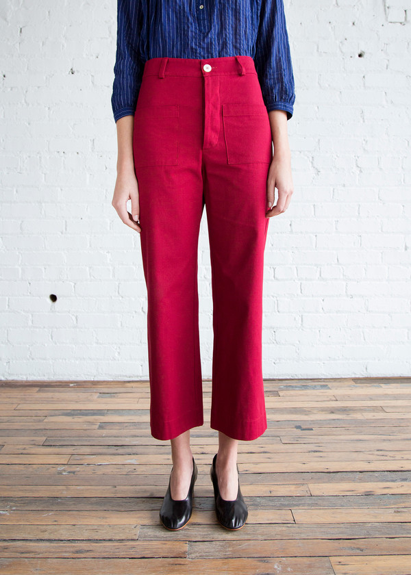 Horses Atelier High-Waisted Trouser Red Organic
