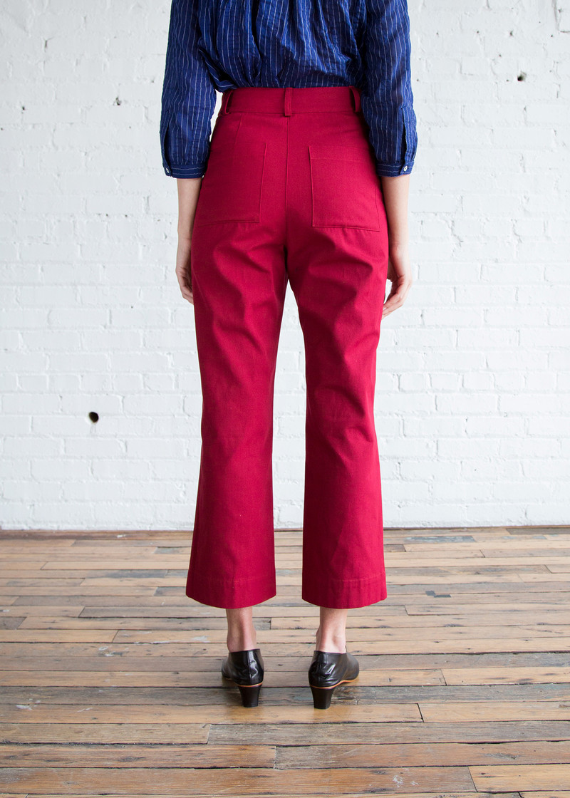 Horses Atelier High-Waisted Trouser Red Organic