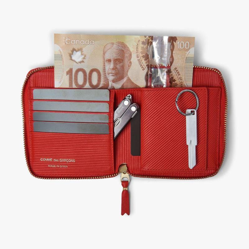 COMME des GARCONS Classic Wallet Intersection/Red Garmentory
