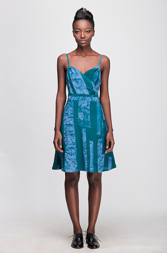 Osei-Duro Ovil Wrap Dress in Teal Parallel Osei-Duro Ovil Wrap Dress in Teal Parallel