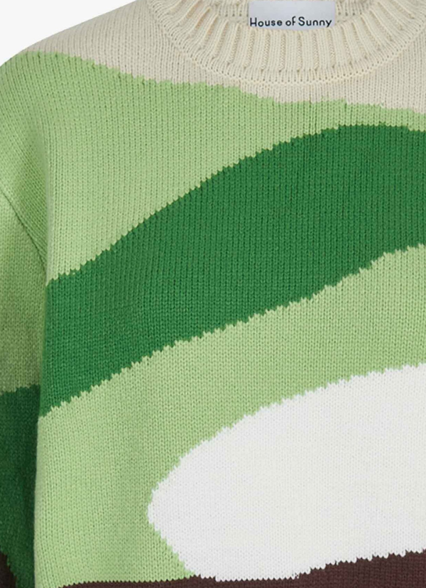 House Of Sunny Golden Years Landscape Sweater Green Garmentory
