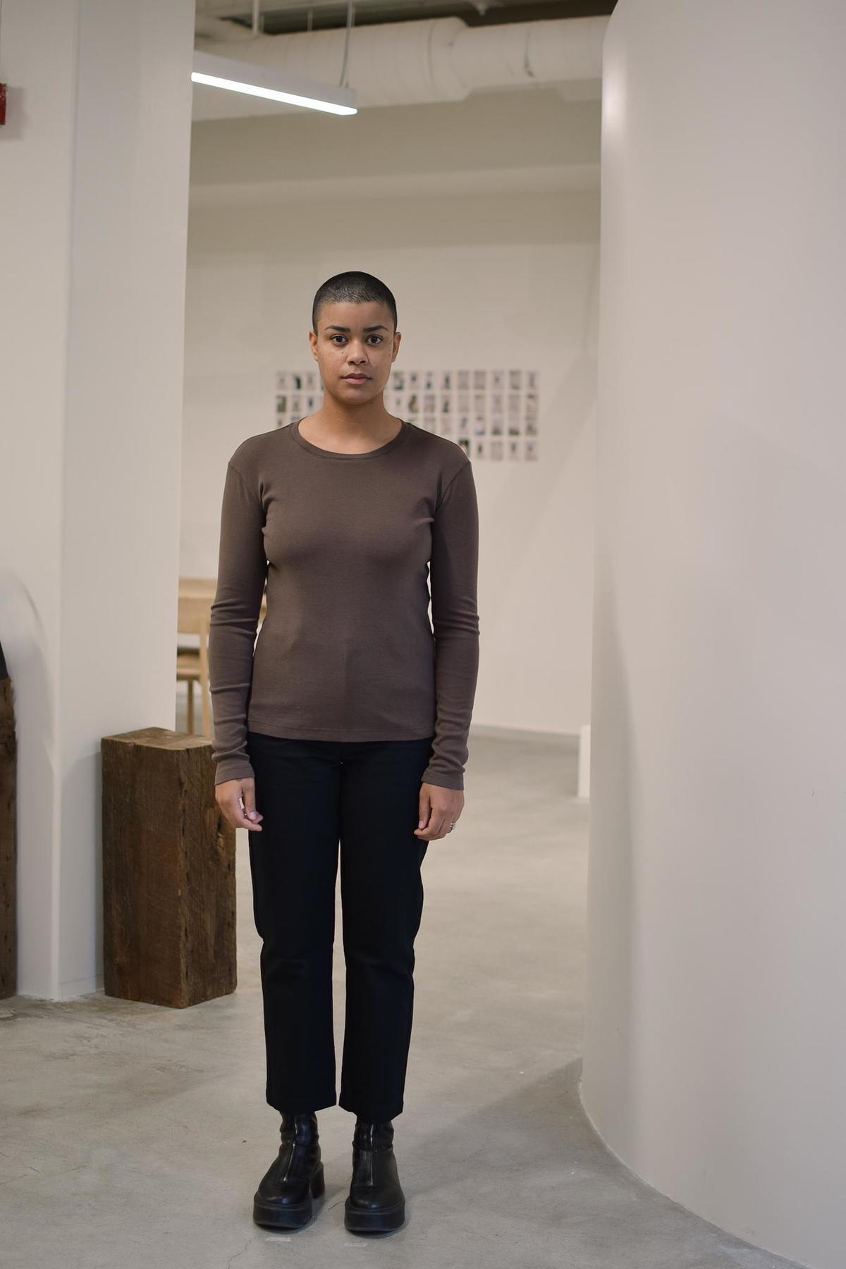 Diamond Leah Long Sleeve Tee - Cocoa - Image 1 of 1