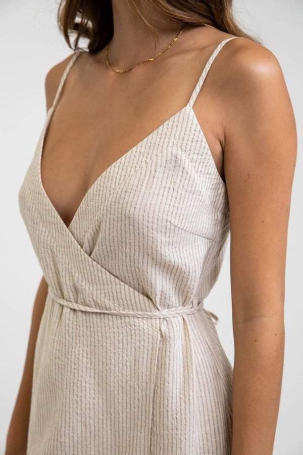 Rhythm Eve Wrap Slip Dress - Natural | Garmentory