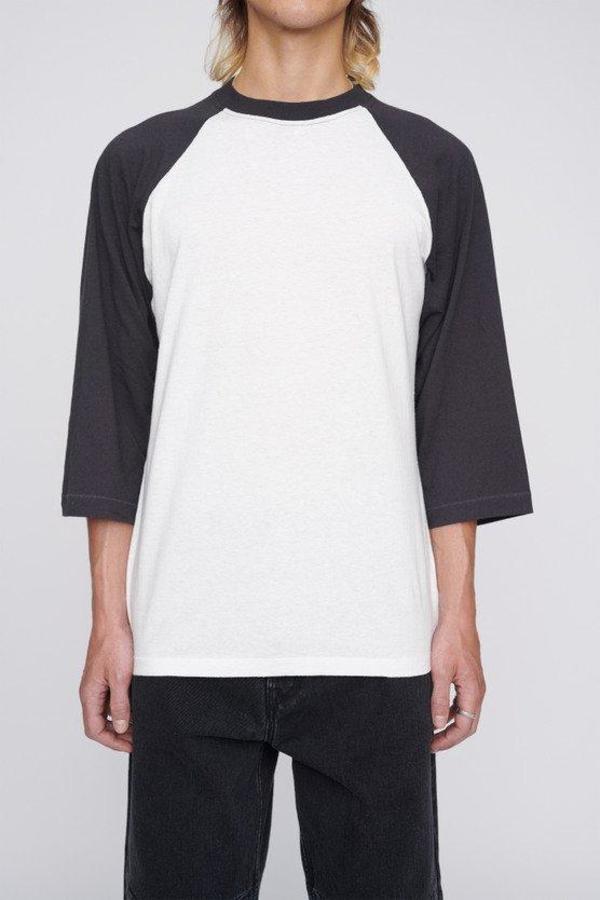 Our Legacy 3/4 Sleeve Raglan Baseball Tee - Black/White | Garmentory