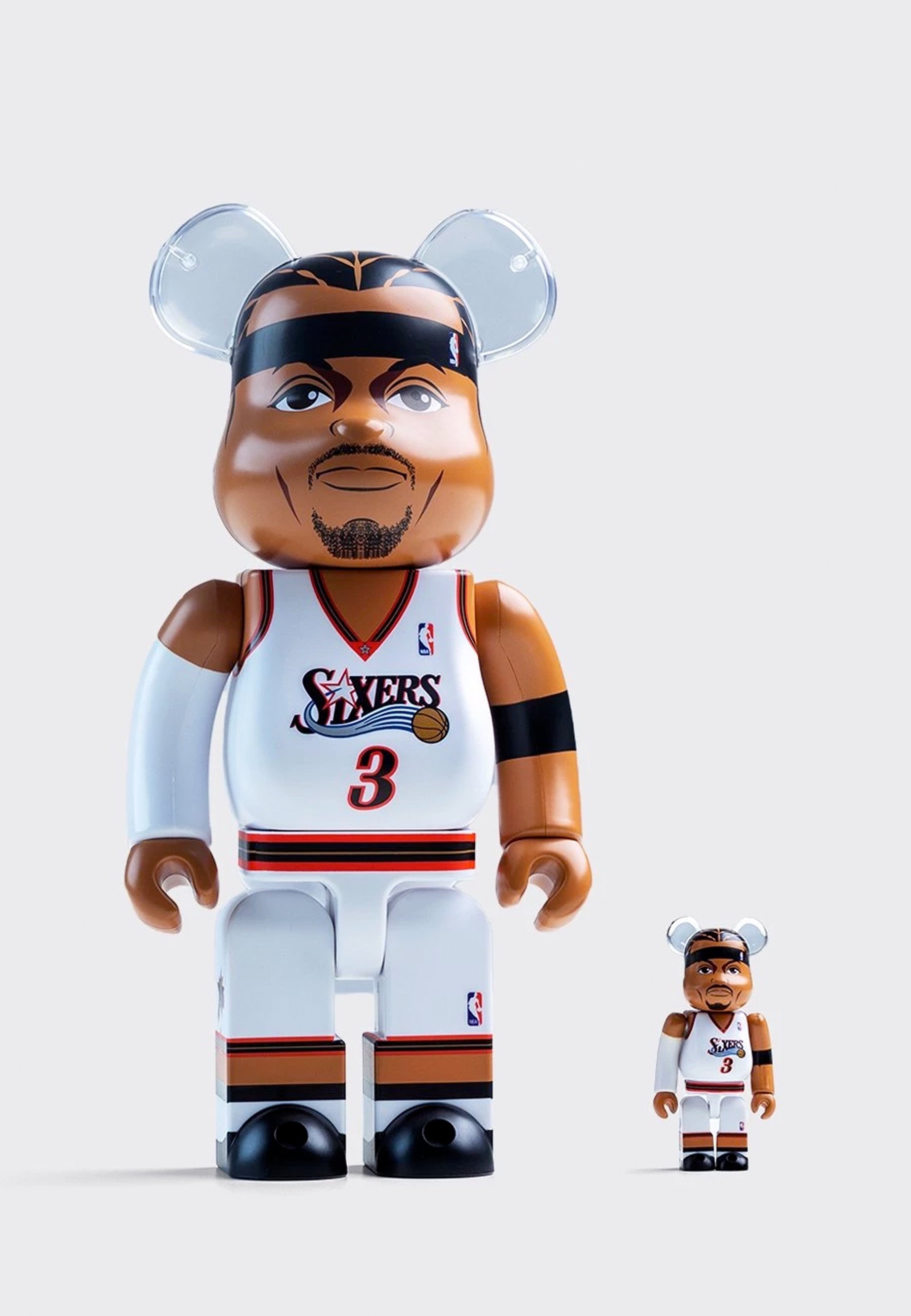 MEDICOM TOY - BE@RBRICK Allen Iverson 100％ ＆400% Medicom 400% + 100% Bearbrck ~ NBABe@r brick 76ers Allen