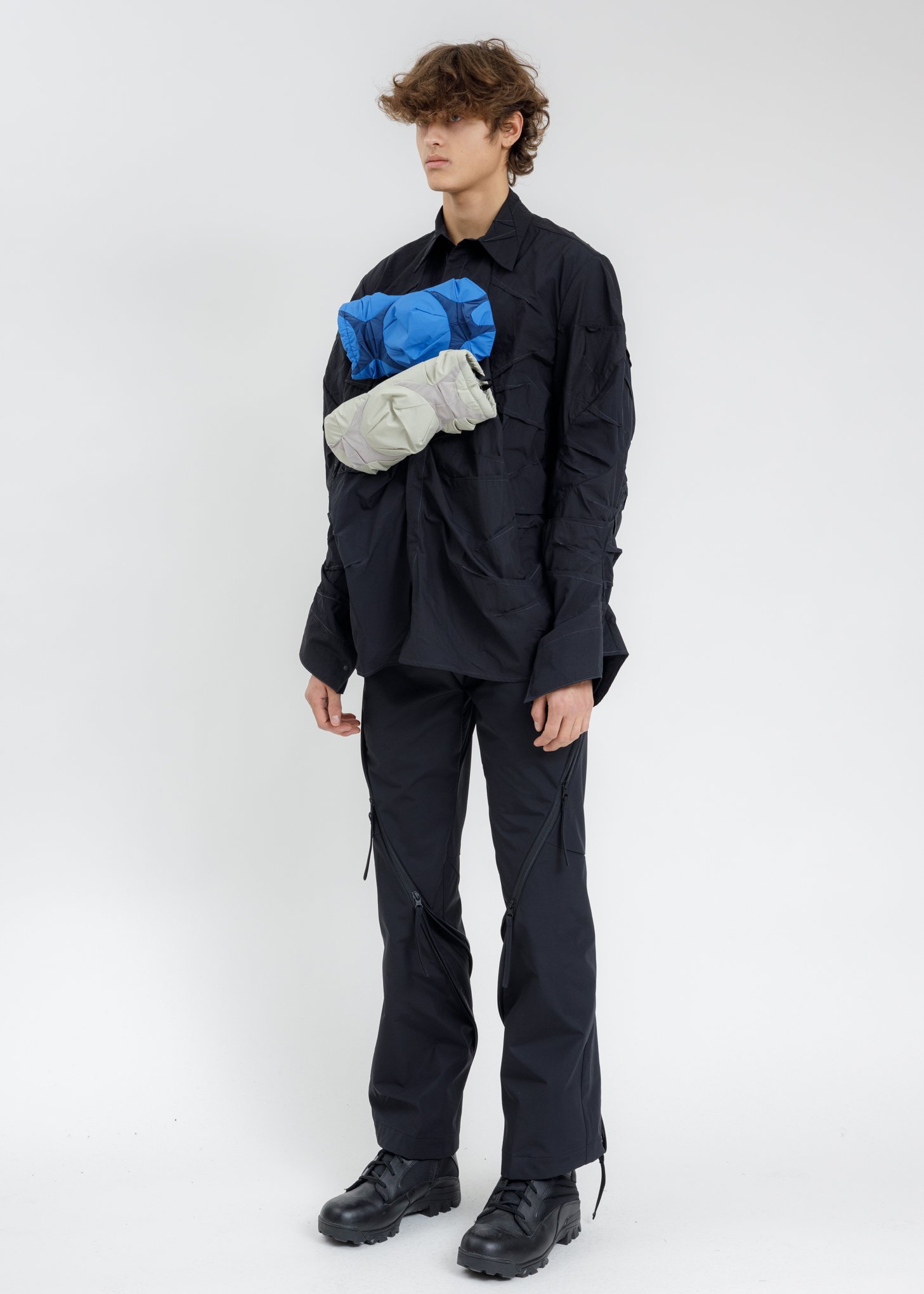 POST ARCHIVE FACTION (PAF) 4.0+ left GLOVES - Light Grey | Garmentory